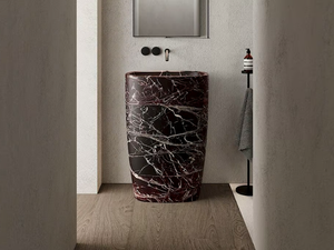 MILK STONE - Freestanding Rojo Levanto marble washbasin - Washbasin by Nic