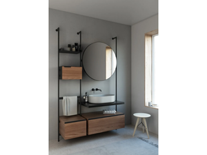 OVER - Vanity unit with mirror - Washbasin cabinet by Nic