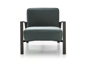 RHO - Leather armchair with armrests - Armchair by NICOLINE