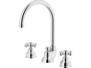 GRAZIA - 3 hole washbasin tap with adjustable spout - Tap by Nobili