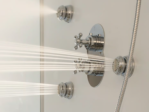 GRAZIA - Chrome-plated thermostatic shower tap with plate - Shower by Nobili