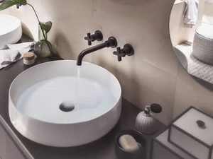 LIRA - 3 hole wall-mounted washbasin tap with individual rosettes - Tap by Nobili