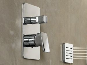 LOOP - Shower mixer with plate - Shower by Nobili