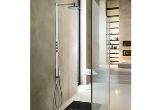 LOOP - Thermostatic shower panel with hand shower with overhead shower - Shower panel by Nobili