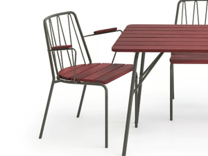 ROUSSEAU - Steel and wood chair with armrests - Chair by Nola Industrier