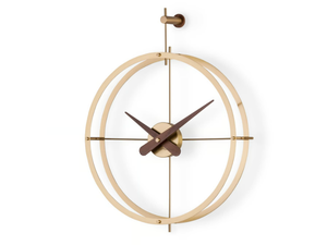 DOS PUNTOS PREMIUM - Wall-mounted wood and brass clock - Styling by Nomon