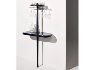 MOMENTS - Sahara Noir marble and wood bar cabinet - Cabinet by Nomon