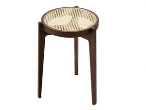 LE ROI - Stackable oak and rattan stool - Stool by NORR11