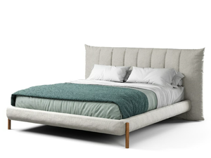GROOVE - Fabric double bed with upholstered headboard - Bed frame by Novamobili