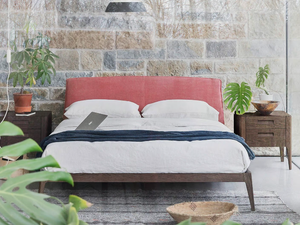 SIRI SOFT - Fabric double bed with upholstered headboard - Bed frame by Novamobili