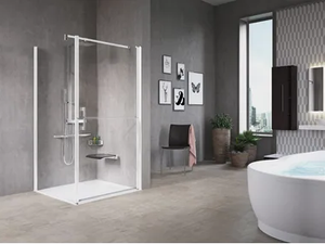 FREE 1 G+F - Niche shower cabin with hinged door - Door by NOVELLINI
