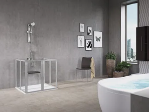FREE 2 U (LOW VERSION) - Rectangular shower cabin with hinged door - Door by NOVELLINI