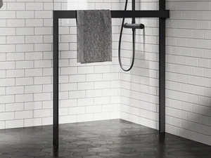 KUADRA H FRAME - Aluminum towel rail for shower panel - Shower panel by NOVELLINI
