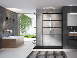 KUADRA H SQUARES/STRIPES - Shower panel - Shower panel by NOVELLINI