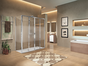 LUNES 2A - Corner shower cabin with sliding door - Door by NOVELLINI