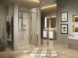 LUNES 3PH - Niche shower cabin with sliding door - Door by NOVELLINI