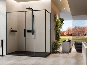 RIGA 2A - Glass and aluminium shower cabin with sliding door - Door by NOVELLINI