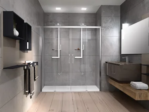 ROSE ROSSE 2A - Niche shower cabin with sliding door - Door by NOVELLINI