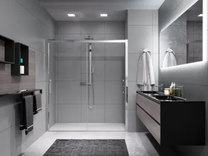 ROSE ROSSE 2M - Niche shower cabin with sliding door - Door by NOVELLINI