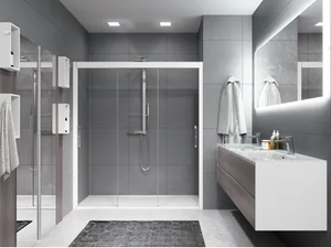 ROSE ROSSE 3P - Niche shower cabin with sliding door - Door by NOVELLINI