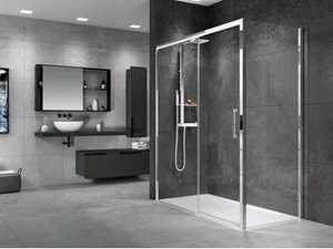 ROSE ROSSE F - Corner shower cabin with sliding door - Door by NOVELLINI