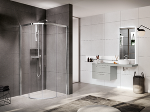 ROSE ROSSE R - Corner semicircular shower cabin with sliding door - Door by NOVELLINI