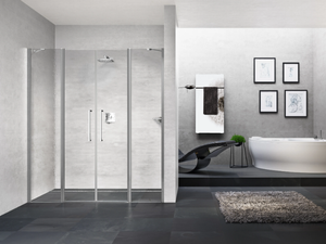 YOUNG 2A - Niche shower cabin with hinged door - Door by NOVELLINI