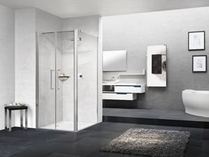 YOUNG 2B - Corner shower cabin with hinged door - Door by NOVELLINI