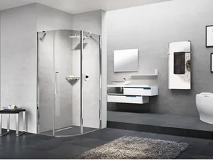 YOUNG R - Semicircular shower cabin with hinged door - Door by NOVELLINI