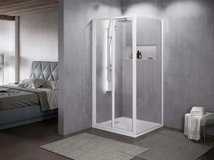 ZEPHYROS 2.0 F - Corner glass and aluminium shower cabin - Shower by NOVELLINI