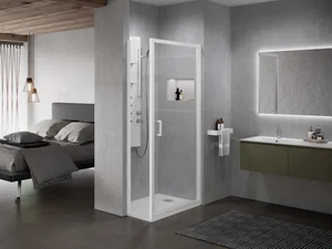 ZEPHYROS 2.0 F Special - Glass and aluminium shower cabin with hinged door - Door by NOVELLINI