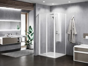 ZEPHYROS 2.0 S IN OUT - Corner glass and aluminium shower cabin with folding door - Door by NOVELLINI