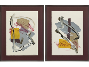 BURDEOS I & II - Paper Painting - Styling by NOVOCUADRO ART COMPANY