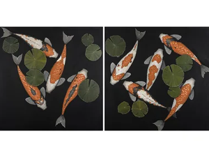 KOI I & II - Canvas Painting - Styling by NOVOCUADRO ART COMPANY