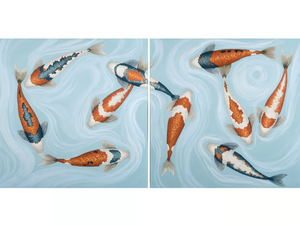 Koi Pacific I & II - Canvas Painting - Styling by NOVOCUADRO ART COMPANY