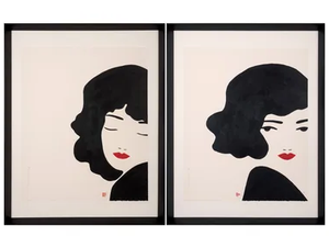 Morena mirando & soñando - Paper Painting - Styling by NOVOCUADRO ART COMPANY