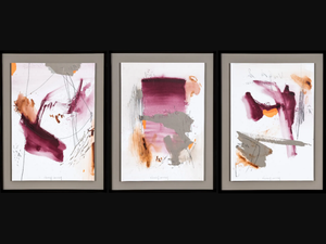 Tríptico Púrpura - Wooden Painting - Styling by NOVOCUADRO ART COMPANY