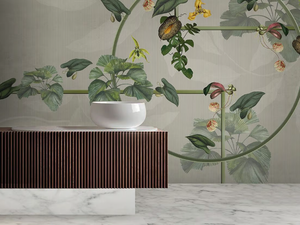 DANZA FIORITA - Glass-fibre wallpaper with floral pattern - Wallpaper by N.O.W. Edizioni