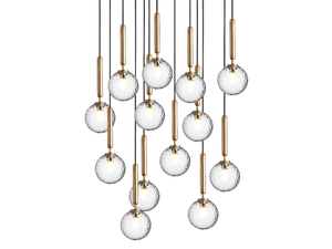 MIIRA 13 BRASS OPTIC - LED glass chandelier - Ceiling lamp by Nuura