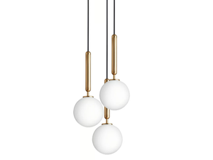 MIIRA 3 BRASS - LED glass chandelier - Ceiling lamp by Nuura