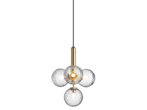 MIIRA 4 BRASS OPTIC - LED blown glass pendant lamp - Ceiling lamp by Nuura