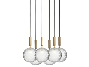 MIIRA 6 BRASS OPTIC - LED glass chandelier - Ceiling lamp by Nuura