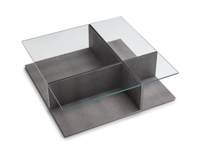 ASSOLO GN8030/B - Square wood and glass coffee table - Coffee table by OAK