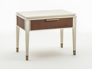 CASTELLO SC5094 - Rectangular leather bedside table with drawers - Side table by OAK