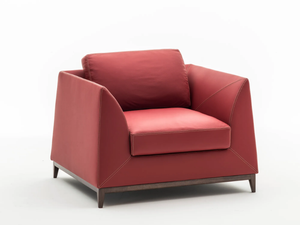 MANZONI SC5074 - Leather armchair with armrests - Armchair by OAK