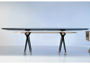 SC1013/C - Oval wood and glass table - Table by OAK