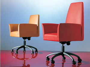 SC1023 - Leather office chair with 5-Spoke base - Office Chair by OAK