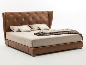 SCALA SC5090 - Leather double bed with upholstered headboard - Bed frame by OAK