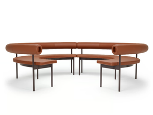 FONT OPEN CIRCLE - Curved leather sofa - Sofa by Offecct