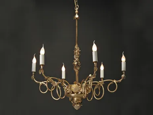 FOGLIE E ROSE - Glass and iron chandelier - Ceiling lamp by OFFICINACIANI